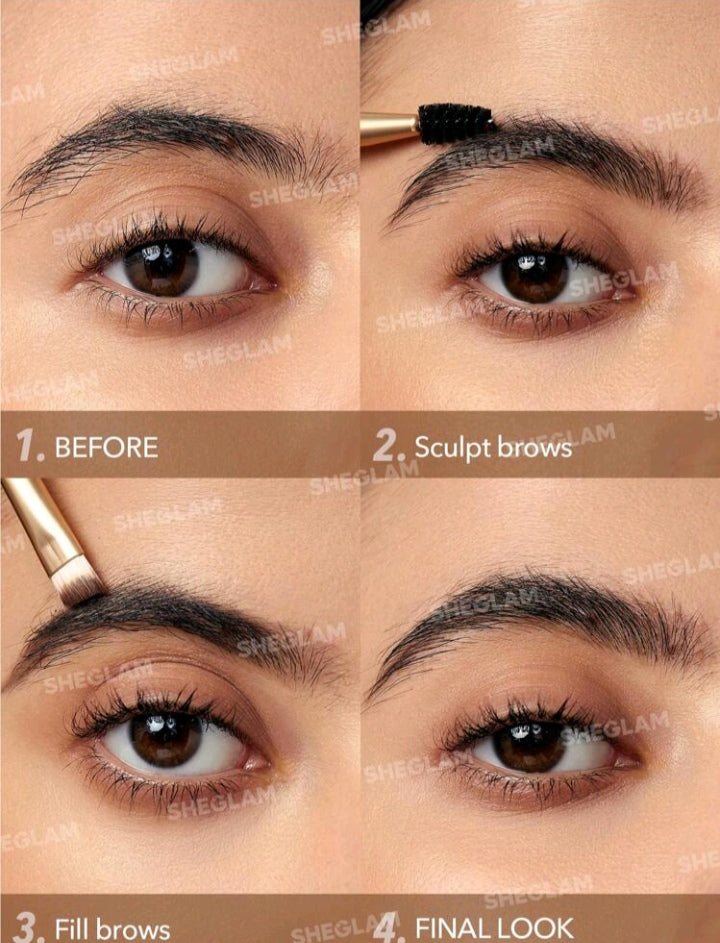 SHEGLAM Boss Brow Waterproof Pomade-Dark Brown Waterproof Eyebrow Cream