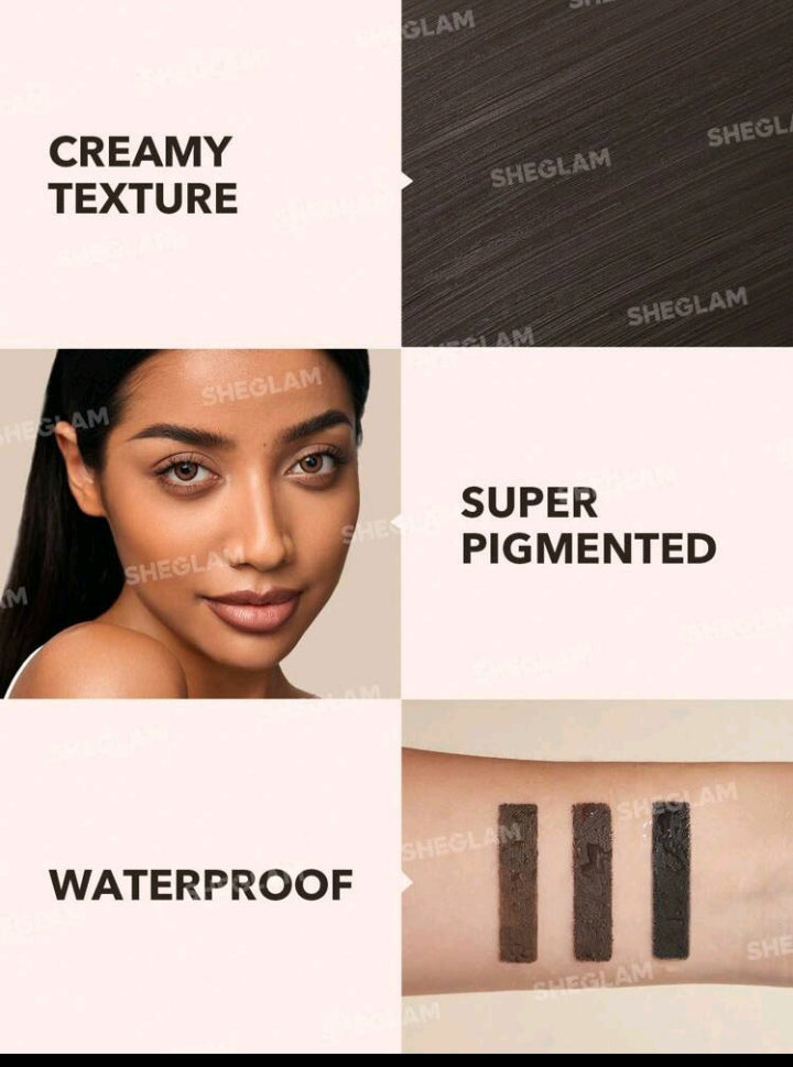 SHEGLAM Boss Brow Waterproof Pomade-Dark Brown Waterproof Eyebrow Cream