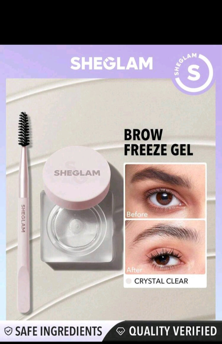 SHEGLAM Set Me Up Brow Hold-Crystal Clear Waterproof Eyebrow Gel No Smudge Long Lasting Shaping Eyebrow Wax