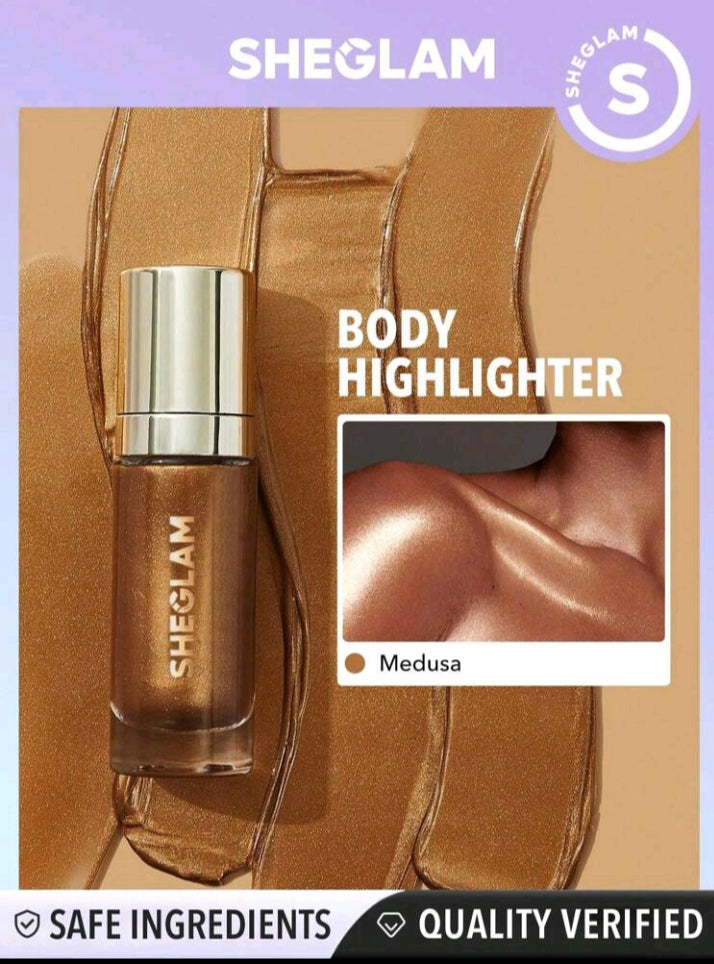 SHEGLAM Sunkissed Body Highlighter - Medusa Liquid Highlighter Liquid Shimmer Long Wear Brightening Glow Body Highlighter