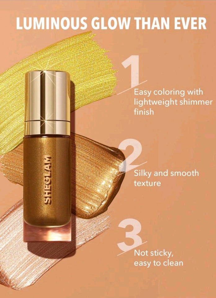 SHEGLAM Sunkissed Body Highlighter - Medusa Liquid Highlighter Liquid Shimmer Long Wear Brightening Glow Body Highlighter