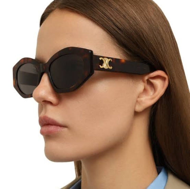 Celine Leopard angular glasses