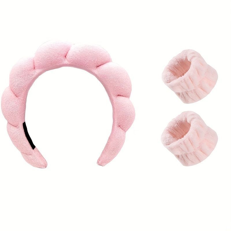 Spa headband with wristband set