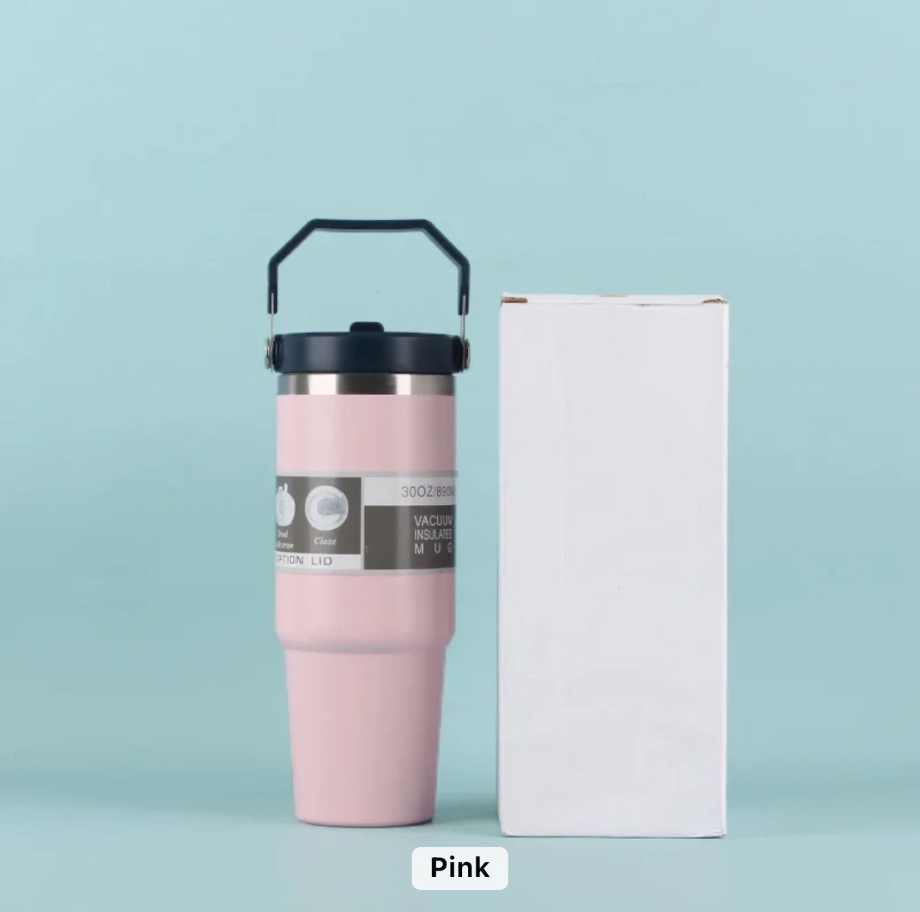 Pink Vacuum insulated mug 30 oz metal tumblr