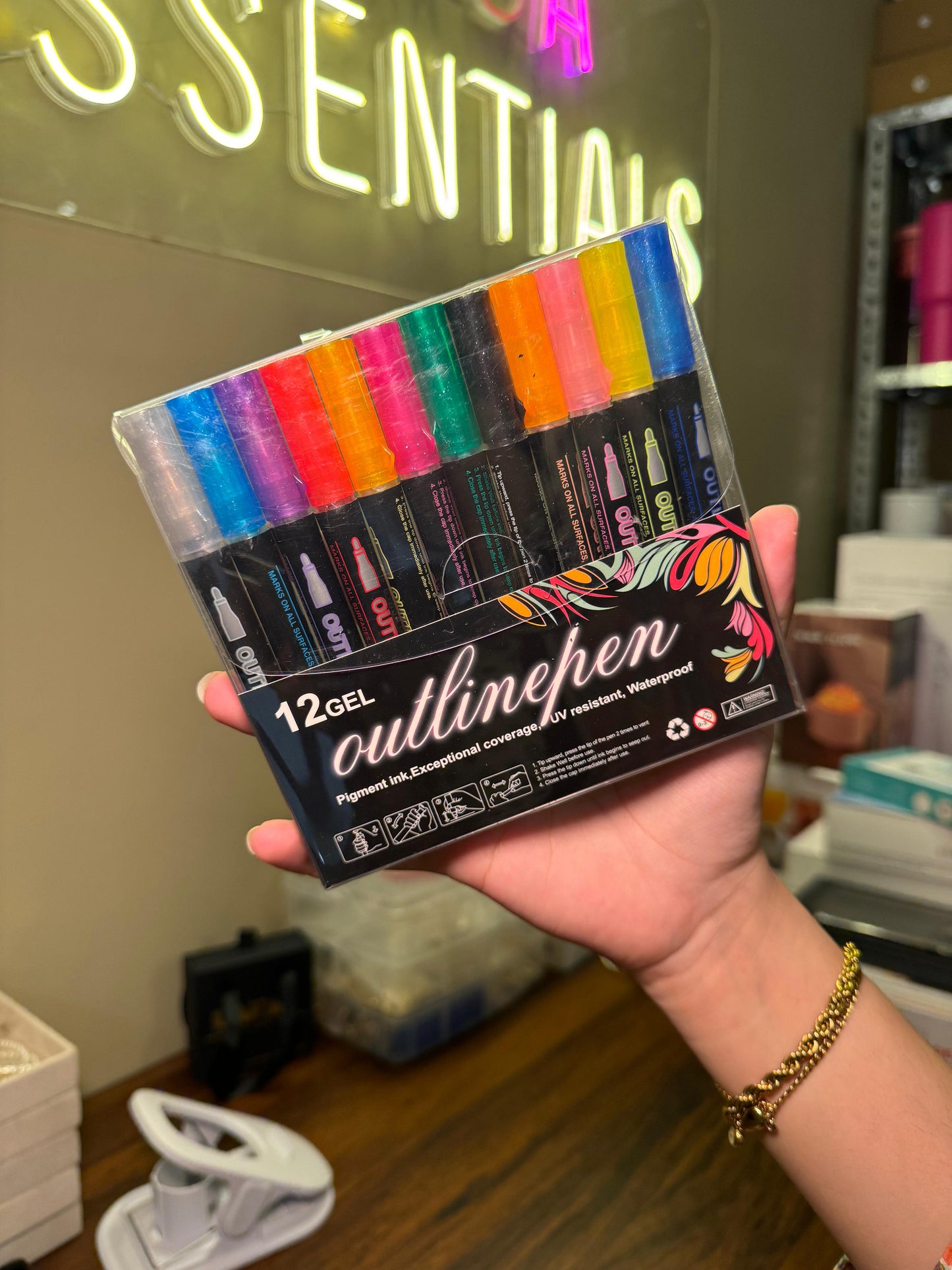 Glitter double line markers