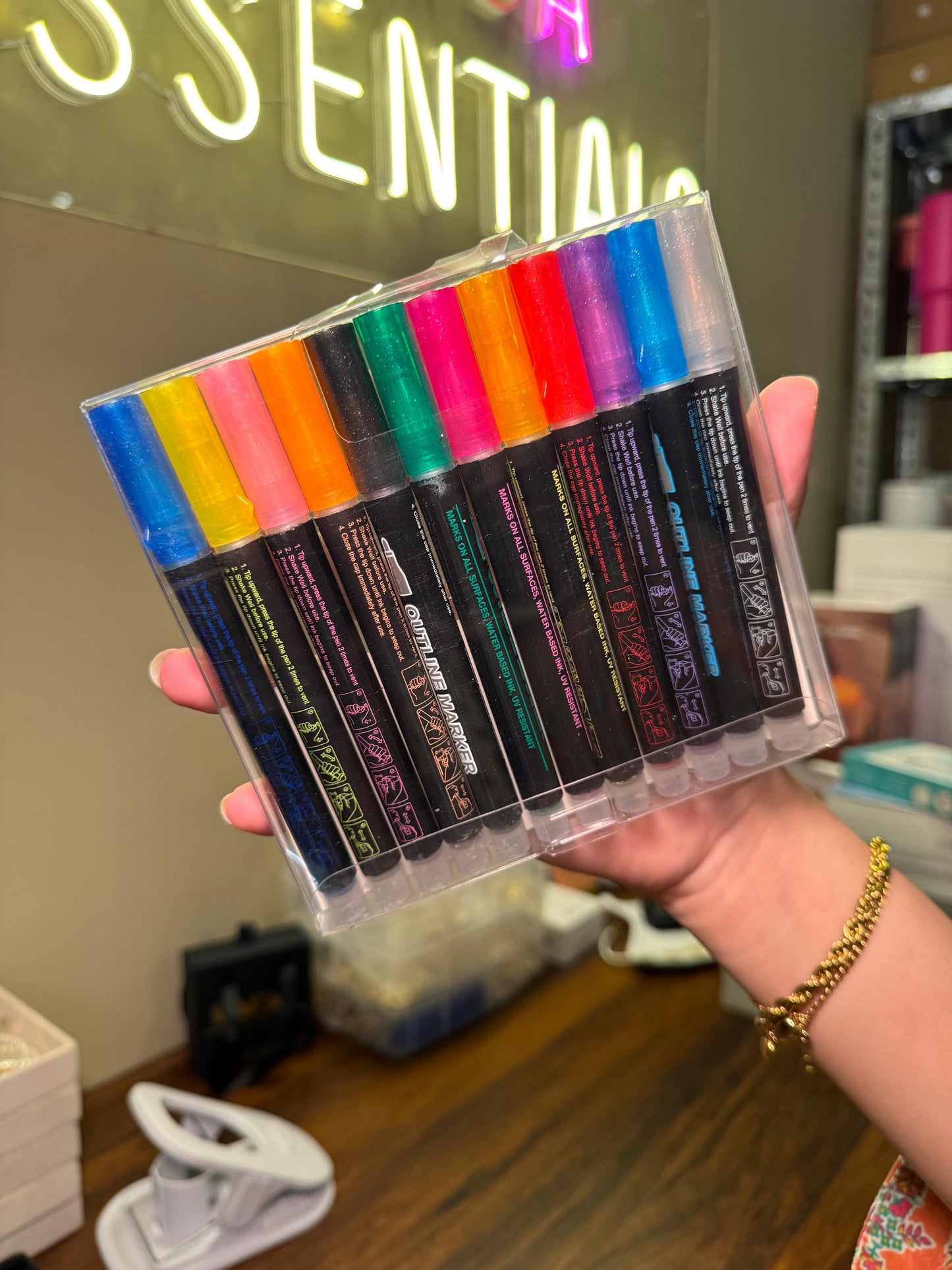 Glitter double line markers