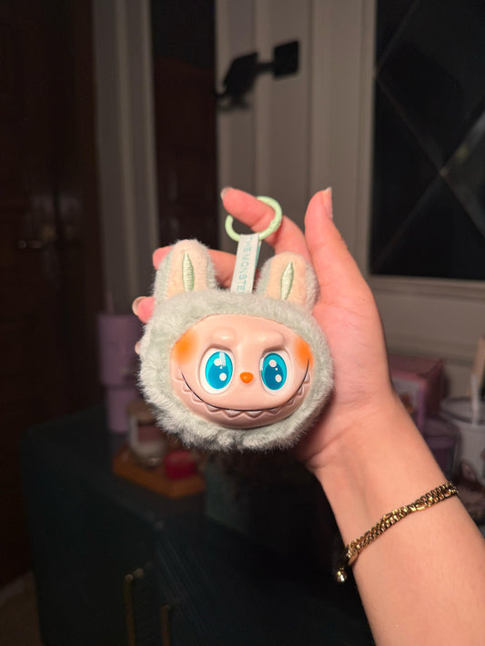 Green Teethe Labubu keychain charm