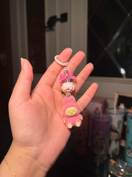 Blushy Labubu keychain Charm
