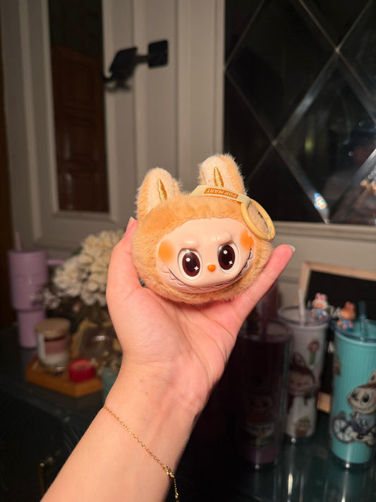 Yellow Teethe Labubu keychain charm