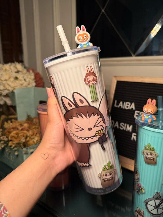 White Labubu sipper