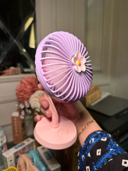 Purple Flower Fan