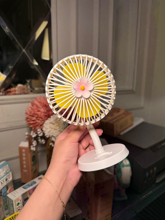 Beige Flower Fan