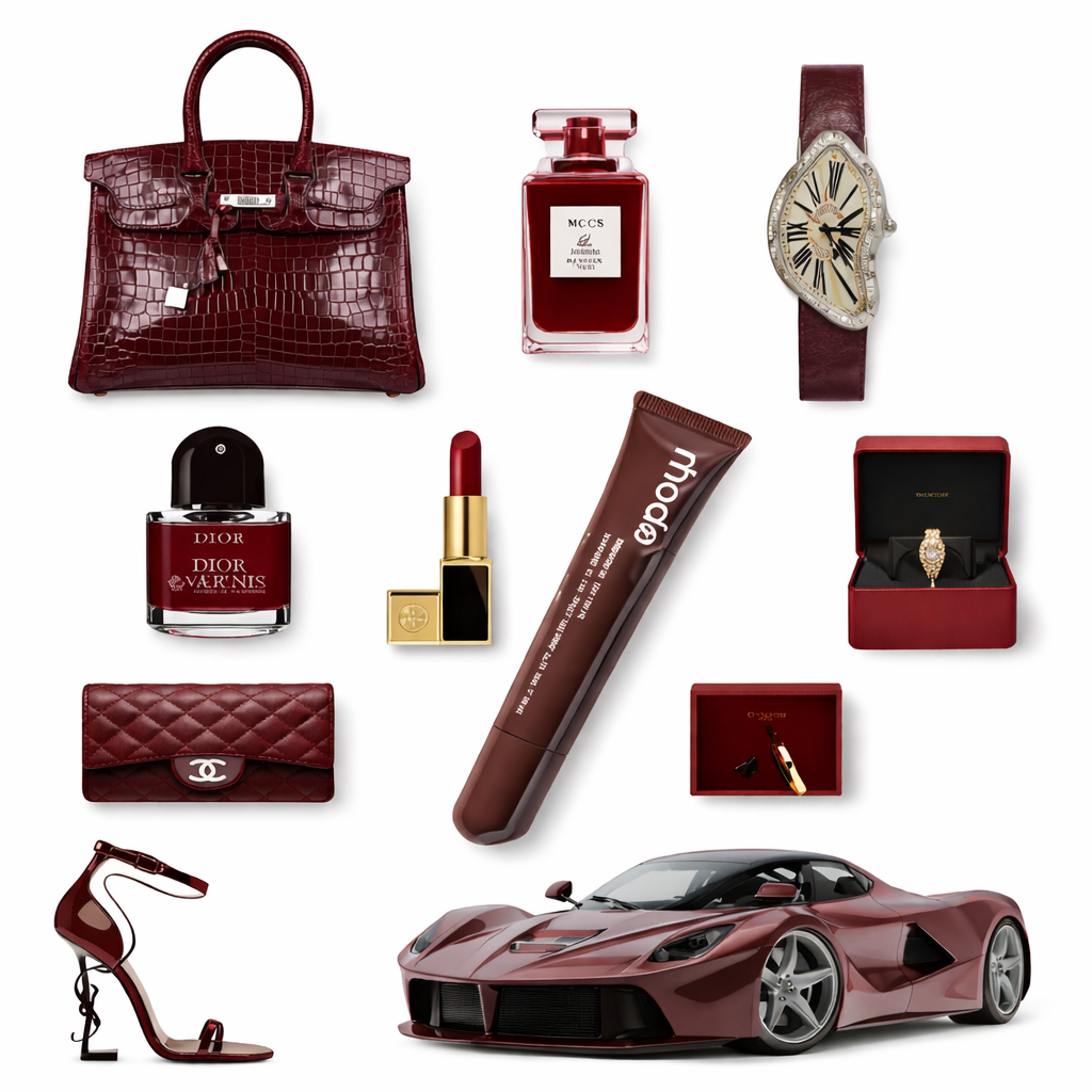 Burgundy Luxury Fashion Phone & Laptop Sticker Sheet