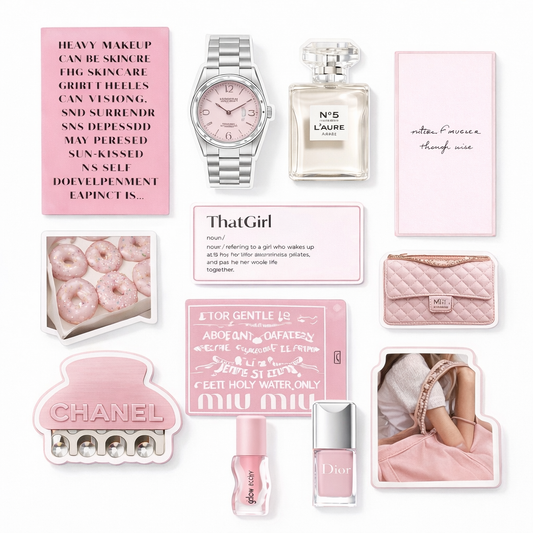 Soft Pink “That Girl” Phone & Laptop Sticker Sheet