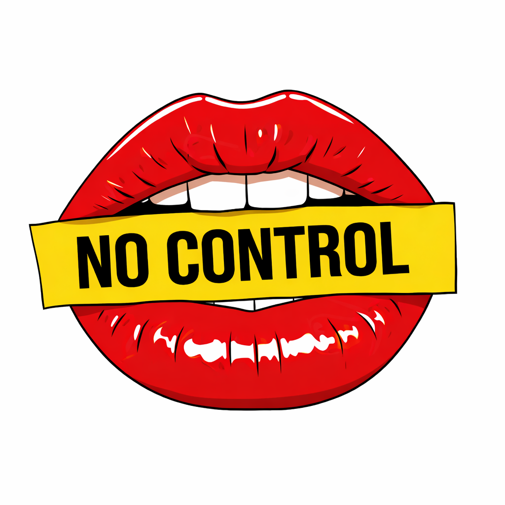 No Control Lips Metal Phone Charm Sticker
