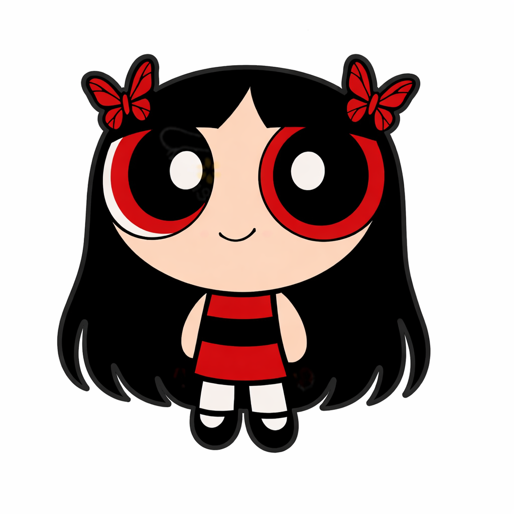 Red Butterfly Cute Girl Metal Phone Charm Sticker