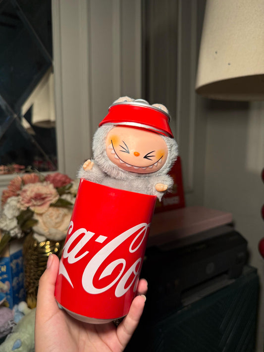 Grey Coca Cola can labubu (immediate delivery)