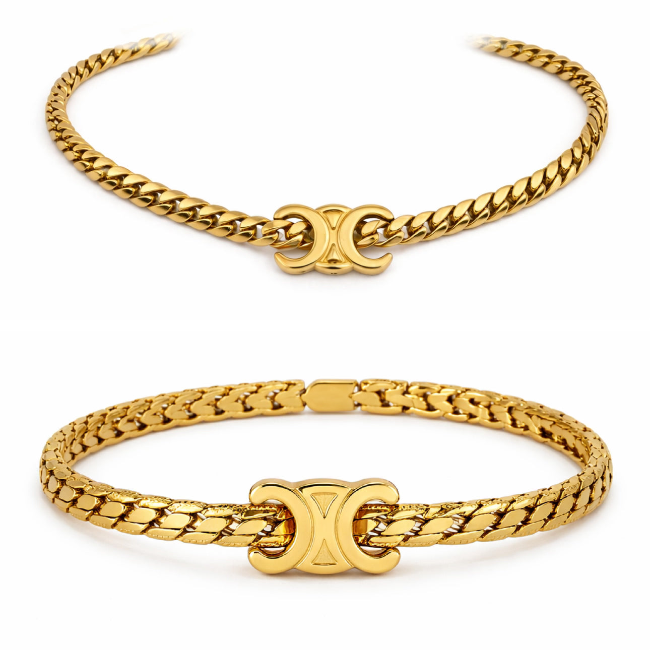 Celine necklace and bracelet duo