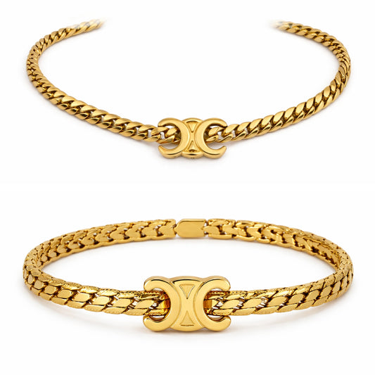 Celine necklace and bracelet duo