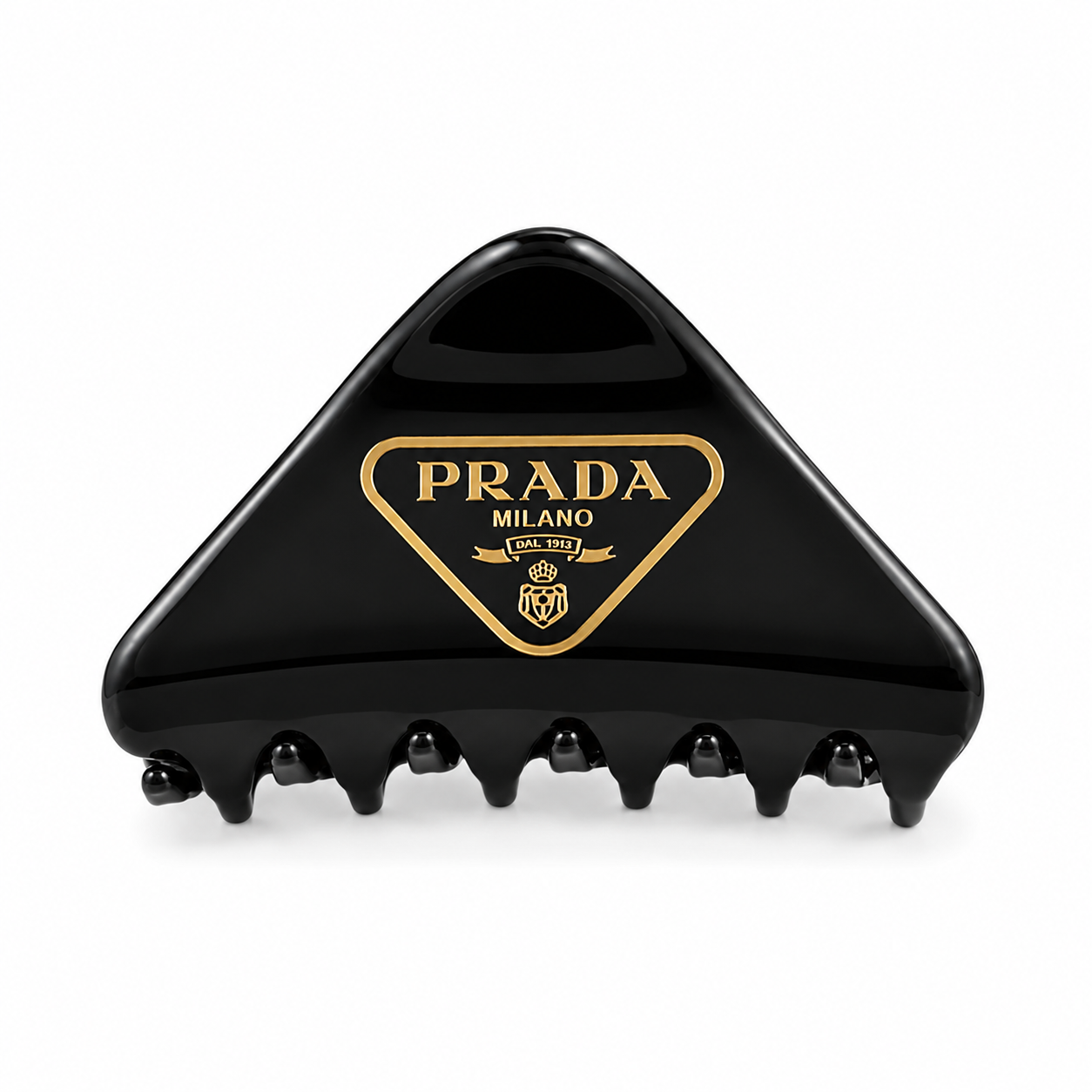 Prada Black Triangle Hair Claw