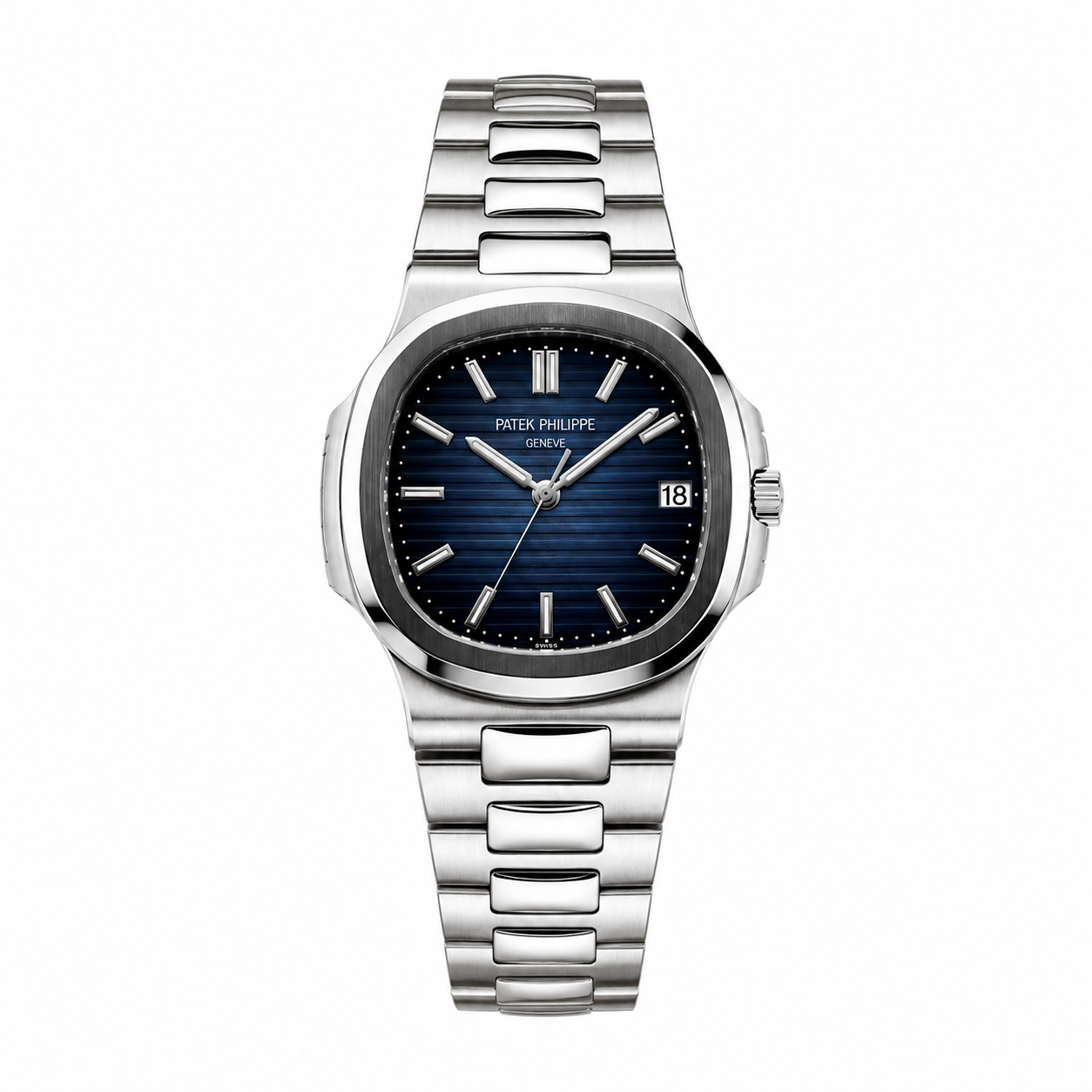 Diamond Steel Blue Patek Philippe Nautilus Watches (With Box & Proper Packaging)