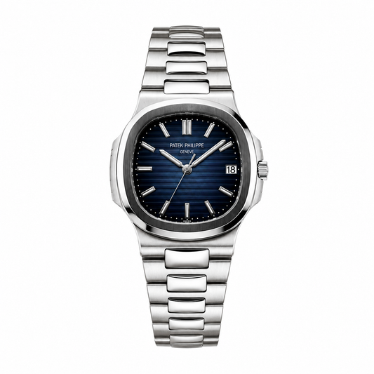 Diamond Steel Blue Patek Philippe Nautilus Watches (With Box & Proper Packaging)