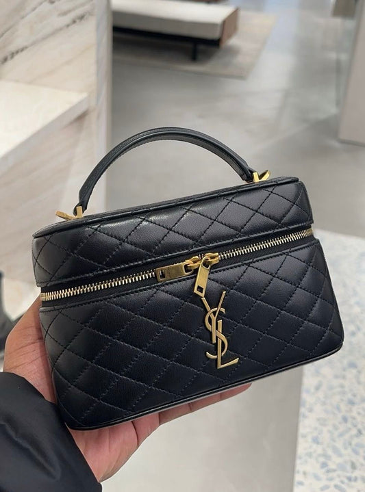 Black Yves Saint Laurent vanity crossbody bag (WITH BOX) (IMMEDIATE DELIVERY AVAILABLE)