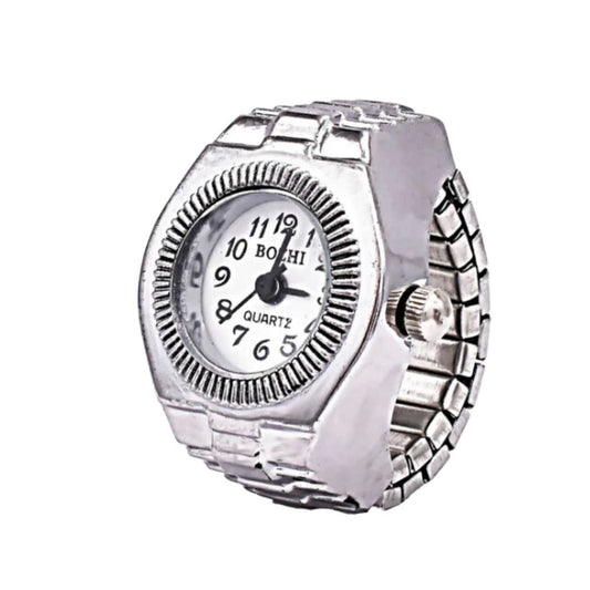Silver Montres Watch Ring