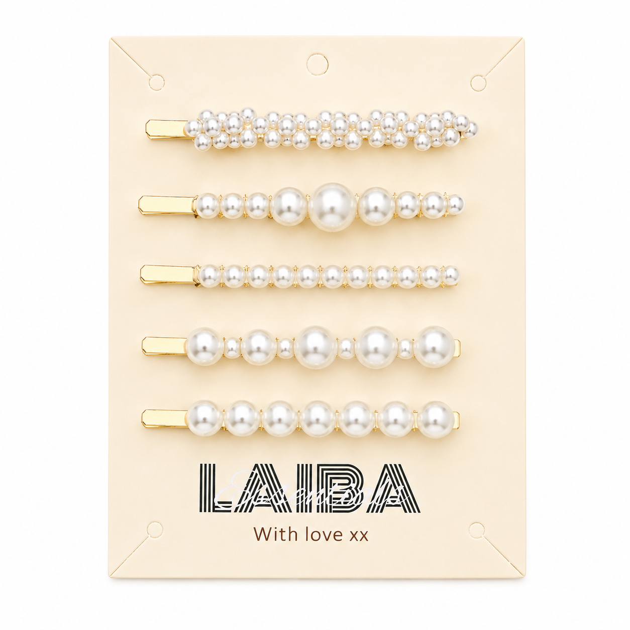 Luxury Pearl Hair Clip Set – 5 Pieces