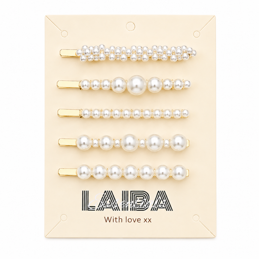 Luxury Pearl Hair Clip Set – 5 Pieces