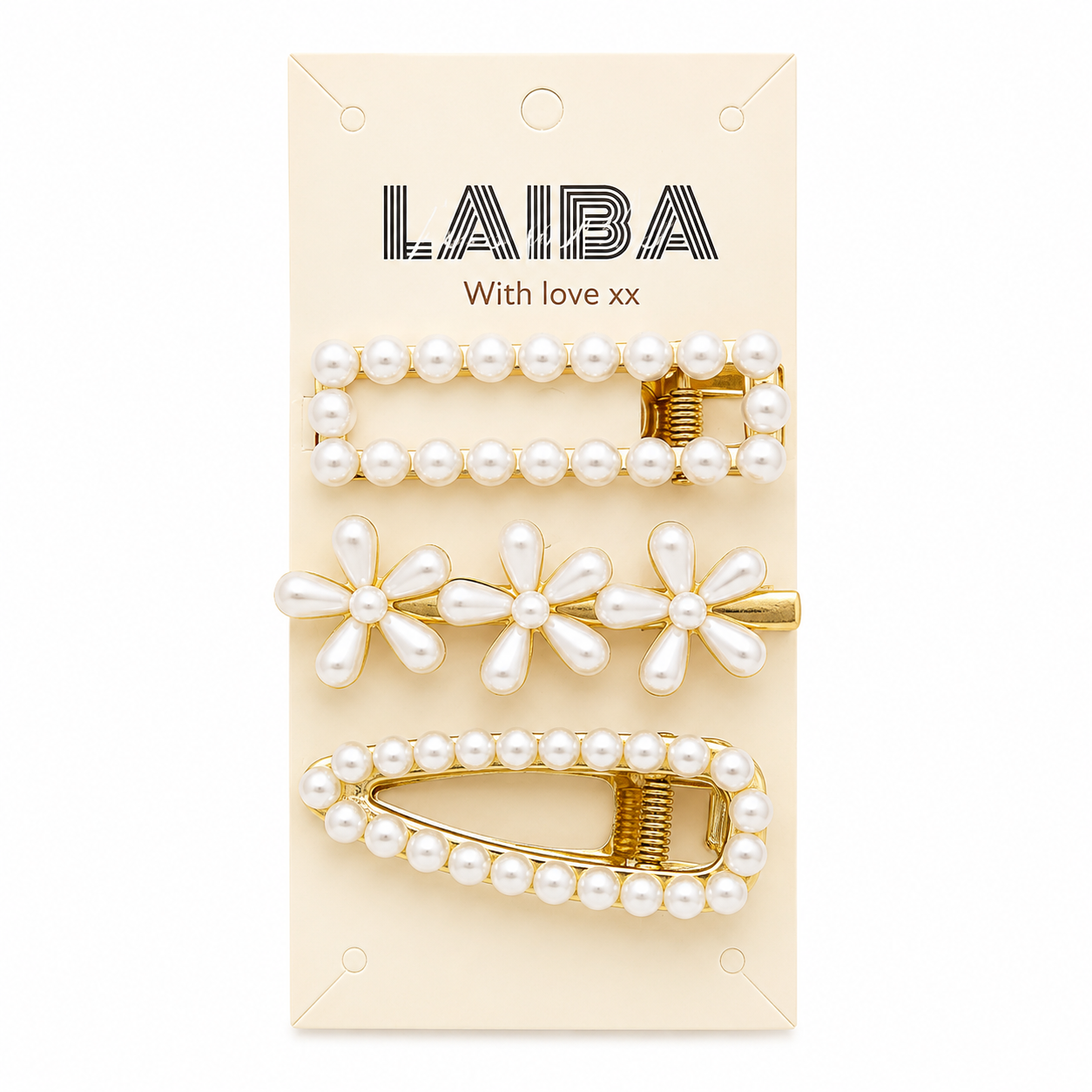 Luxury Pearl Floral Hair Clip Set – 3 Pieces