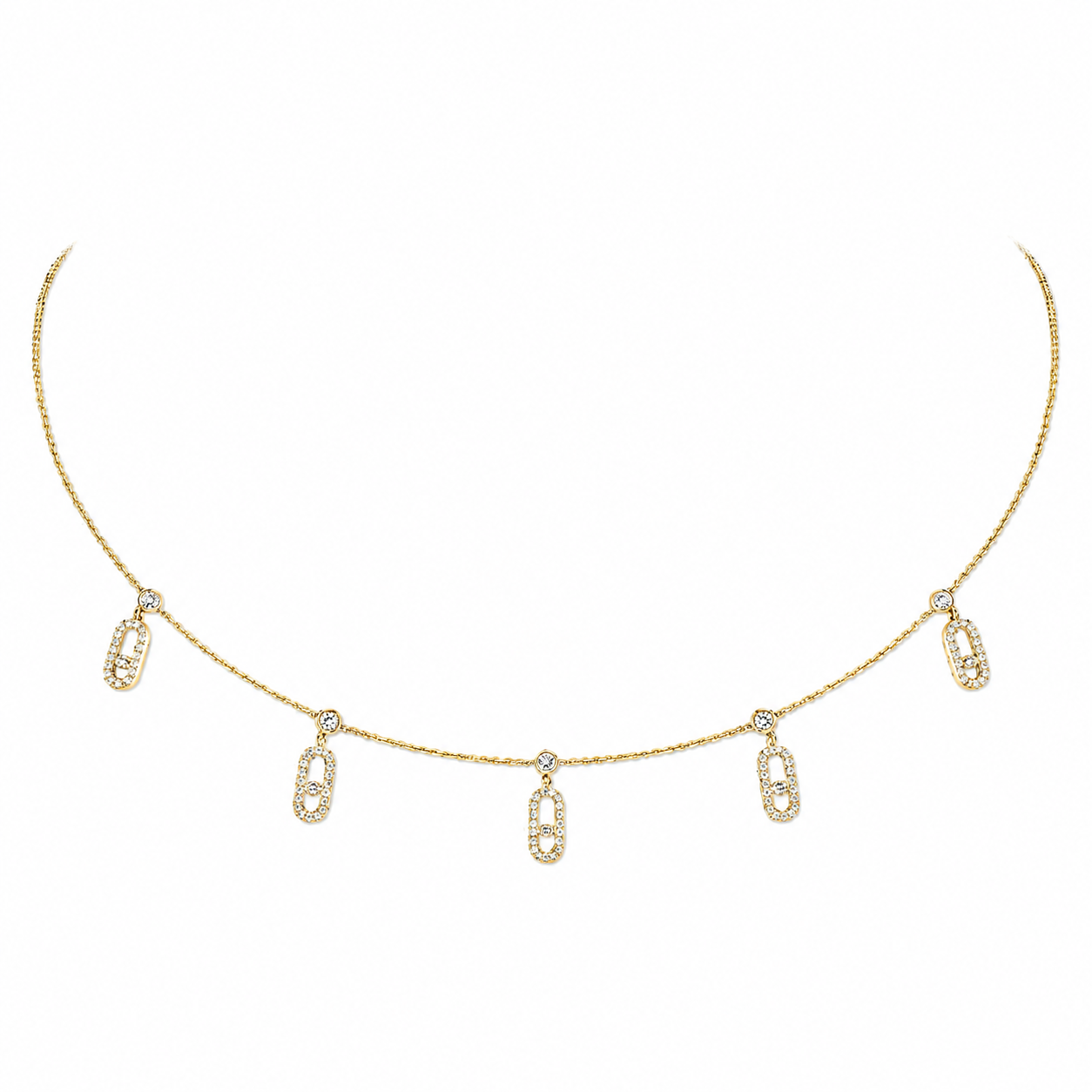 Messika MOVE UNO PAVÉ DROP PENDANT CHOKER Necklace