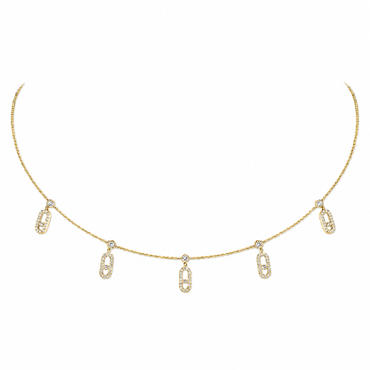 Messika MOVE UNO PAVÉ DROP PENDANT CHOKER Necklace