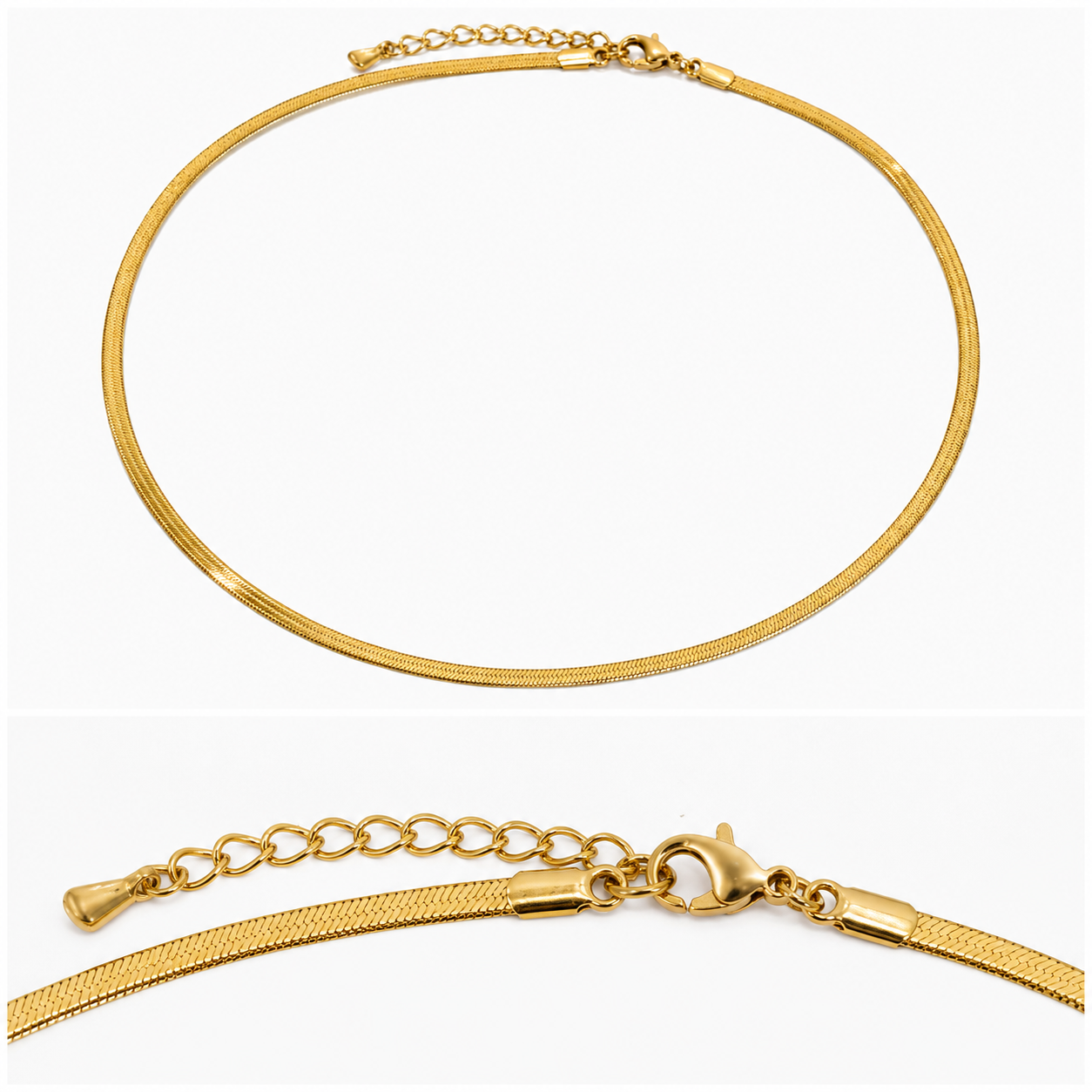 Elegant Flat Snake Chain Necklace