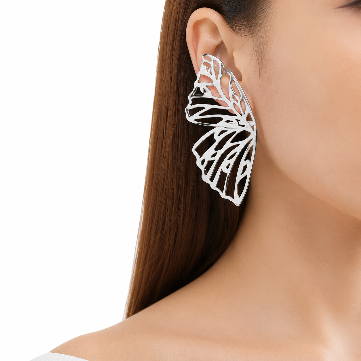 Silver Butterfly Studs Earrings