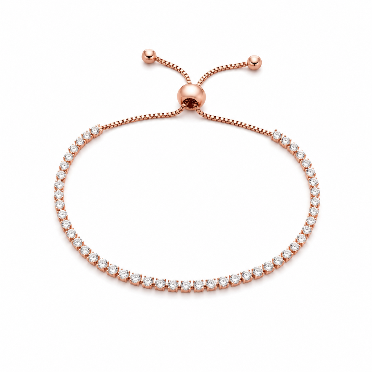 Rose Gold Adjustable Crystal Bracelet