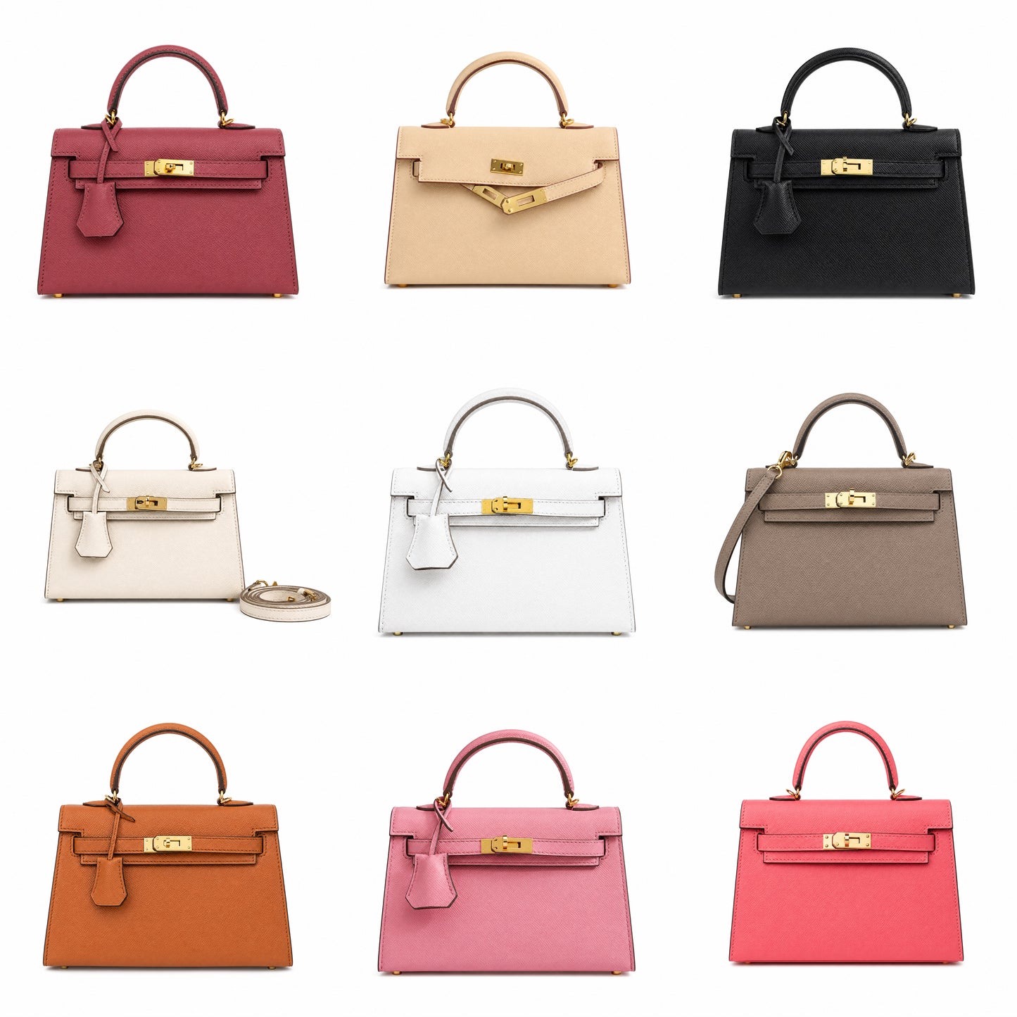 Mini Kelly Bag with Gold Hardware 20cm