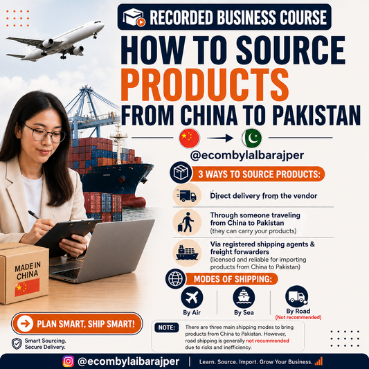 Recorded business course How to Source Products From China to Pakistan?