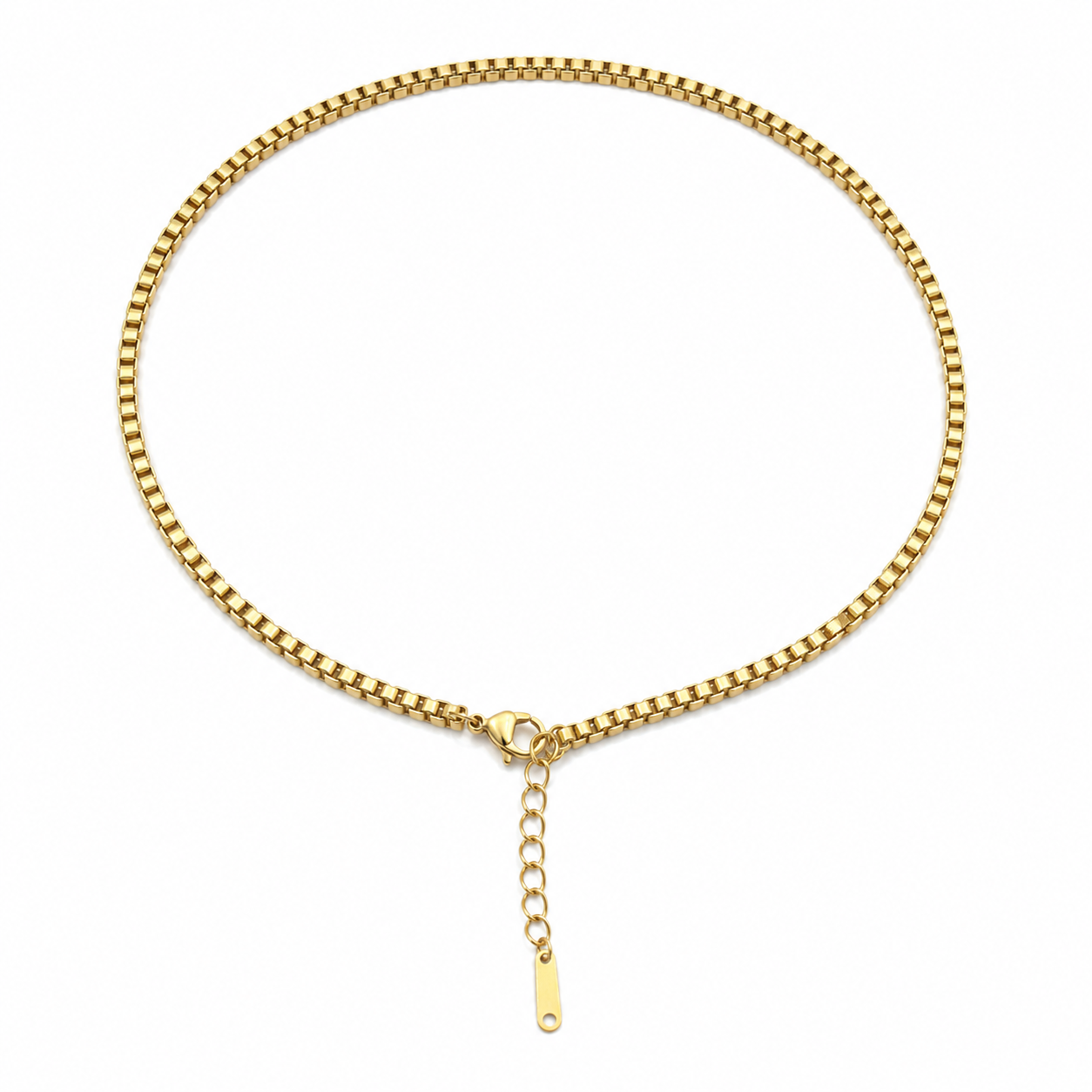 Gold Box Chain Necklace