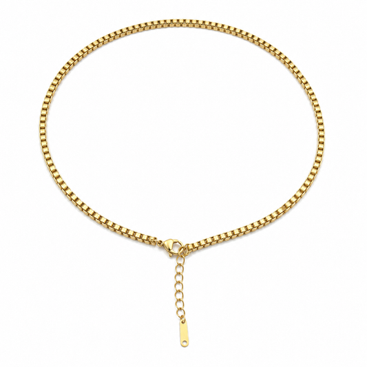 Gold Box Chain Necklace