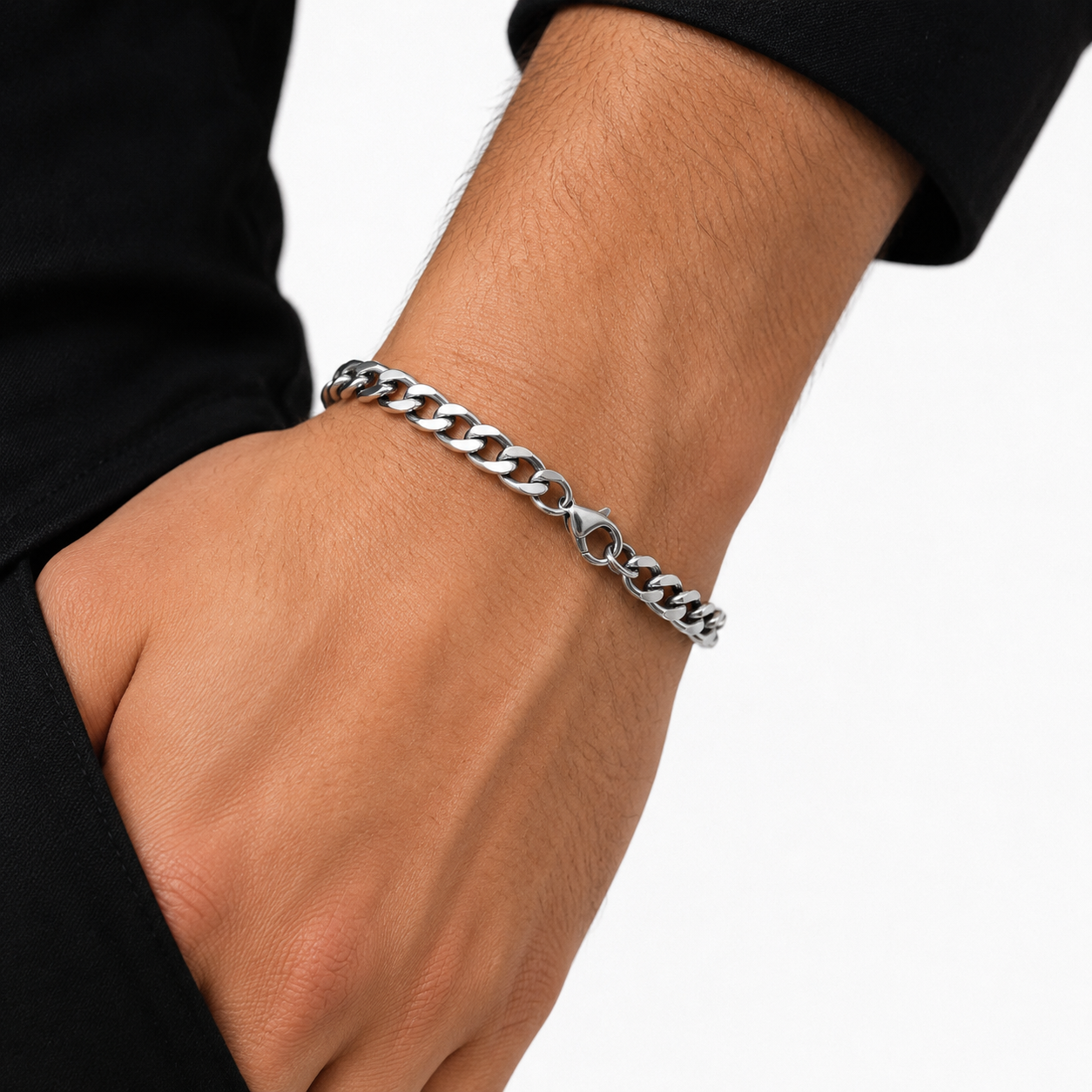Classic Men’s Silver Chain & Bracelet