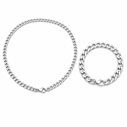 Classic Men’s Silver Chain & Bracelet