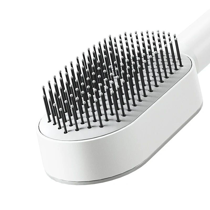 Self cleaning hair brush