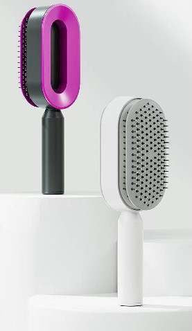 Self cleaning hair brush