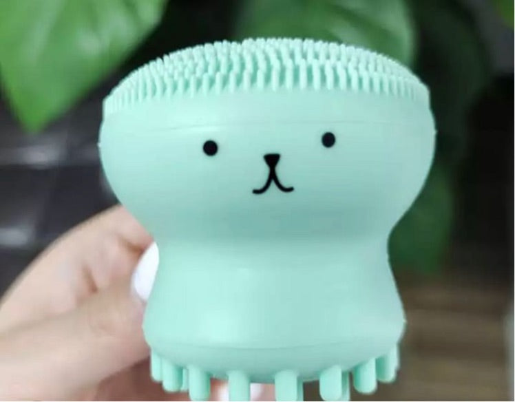 Octopus silicone facial brush with sponge