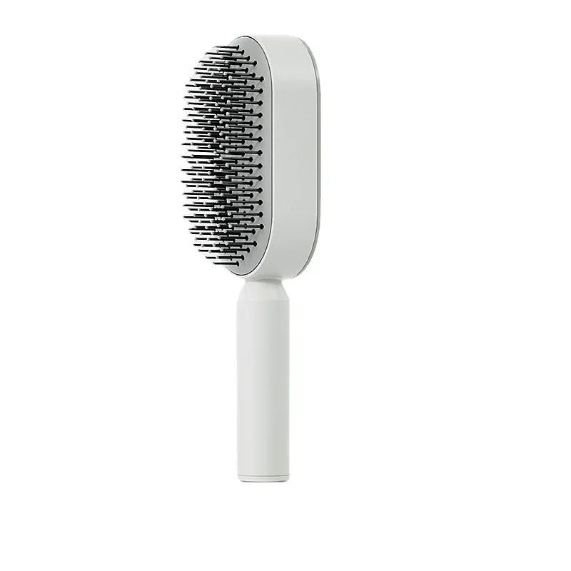 Self cleaning hair brush