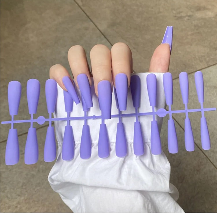 Matte long Coffin Press On Nails