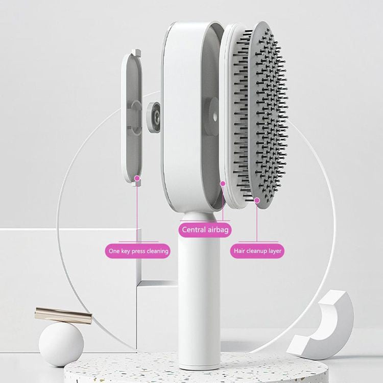 Self cleaning hair brush