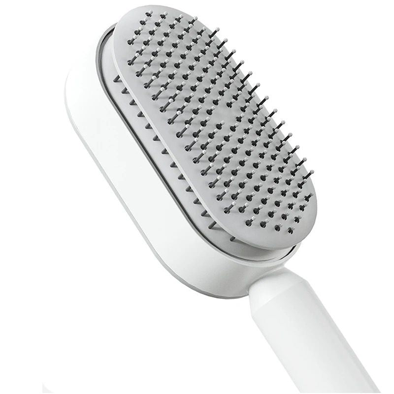 Self cleaning hair brush