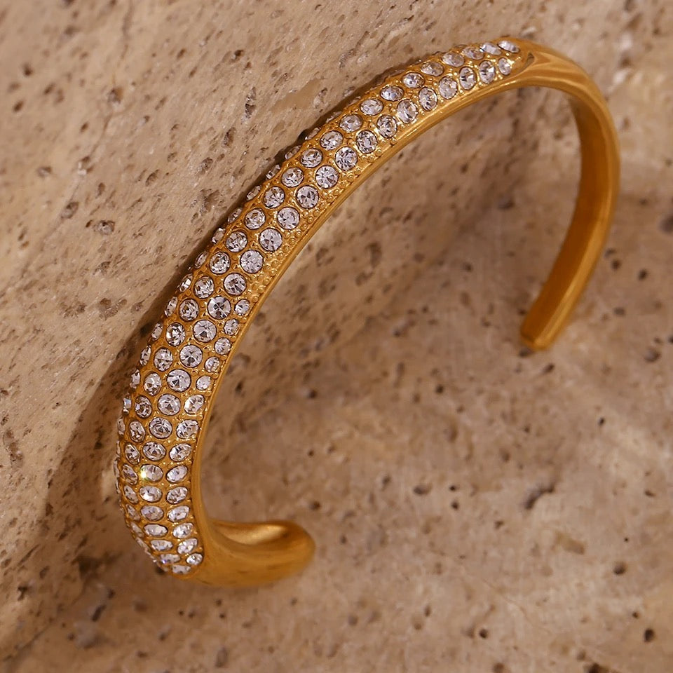 Chunky rhinestone bangle